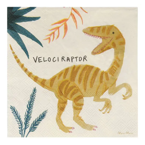 Meri Meri Serviettes en papier Dinosaures - Set de 16