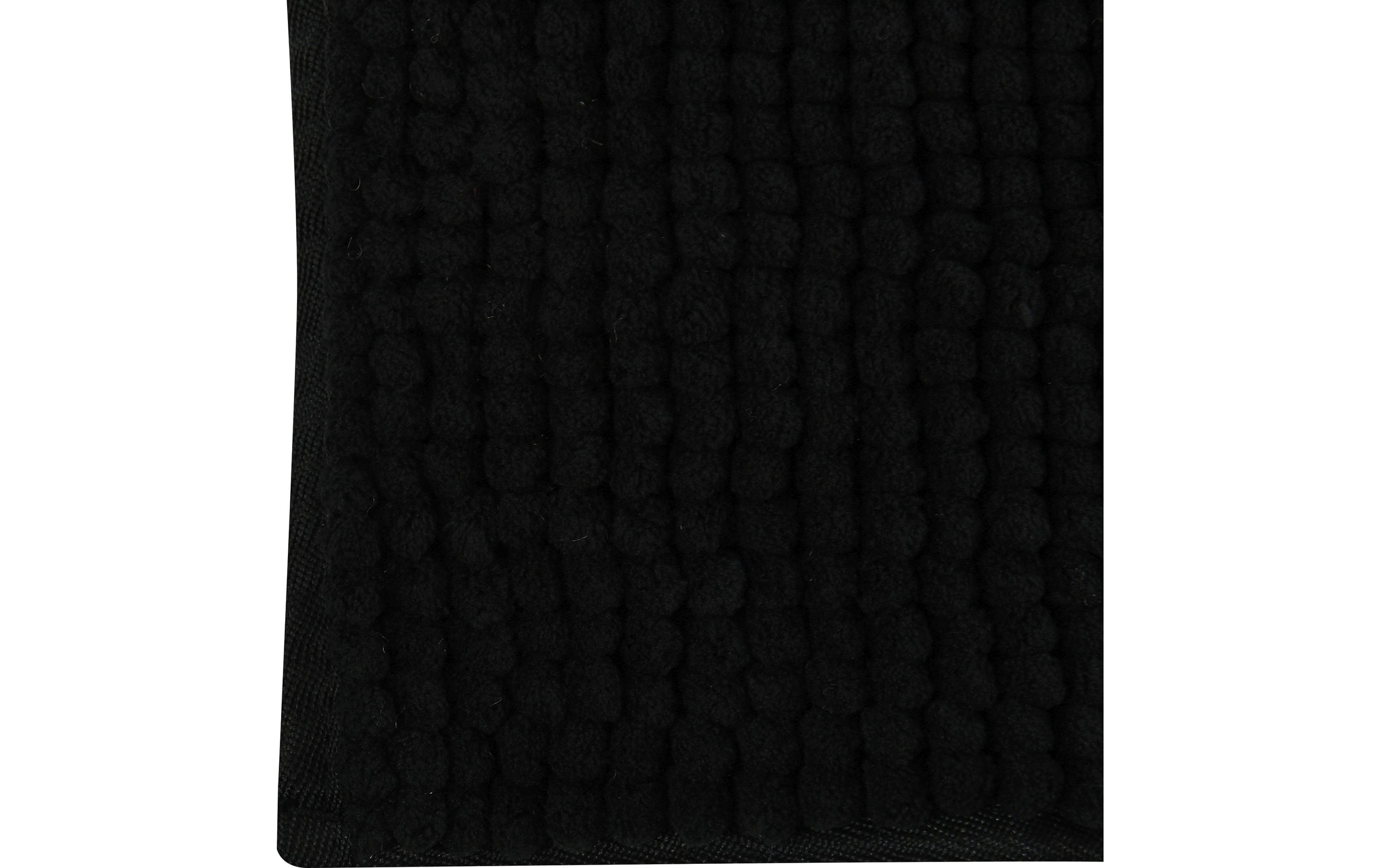 Badteppich Chenille 40 x 60 cm, SchwarzBadematte mit rutschfester Unterseite