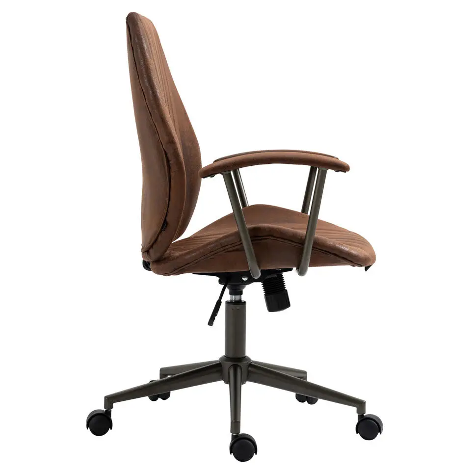 CLP Bureaustoel Nampa zwart Frame - Kunstleer - cognac