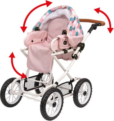 BRIO 24891375 Dukkevogn Kombi, Rosa