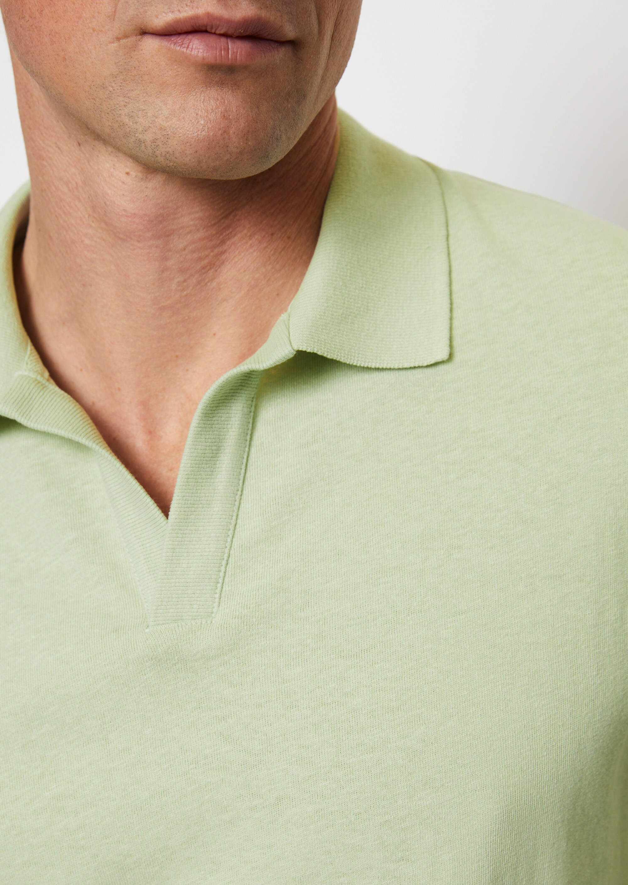 Poloshirt Jersey regular aus Bio-Baumwolle und Leinen