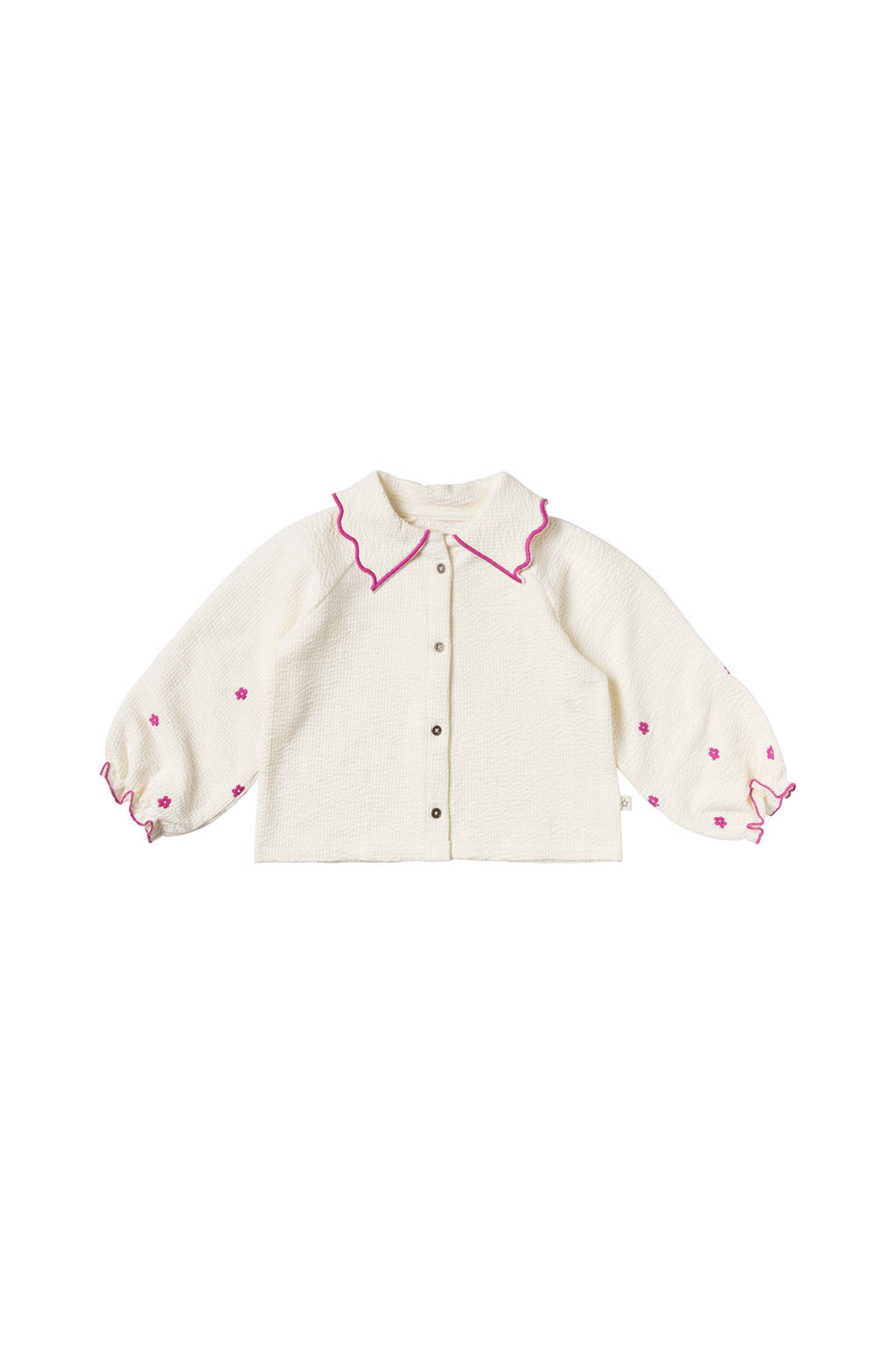 Your Wishes blouse met printopdruk en borduursels ecru/roze