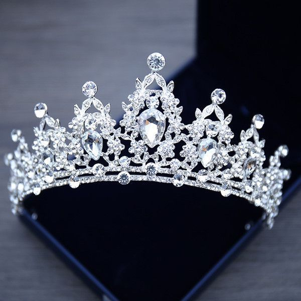 Frisur Haarschmuck Krone Strass Tiara Braut Diadem Kopfschmuck - Silber / Style 2
