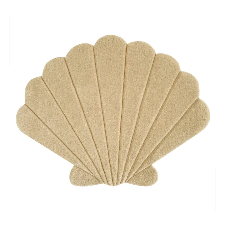 Maison Deux Tapis Coquillage en laine | Sable