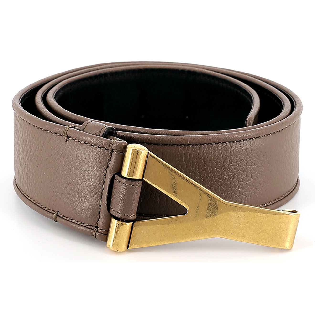 Saint Laurent Ceinture en Cuir lisse taupe - Neuf sans étiquette