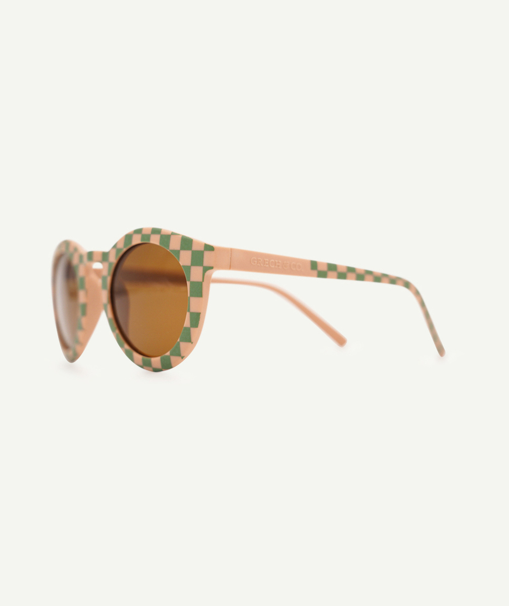 GRECH & CO.LUNETTES DE SOLEIL ENFANT 3 ANS ET + CLASSIC DAMIER VERT ET ROSE