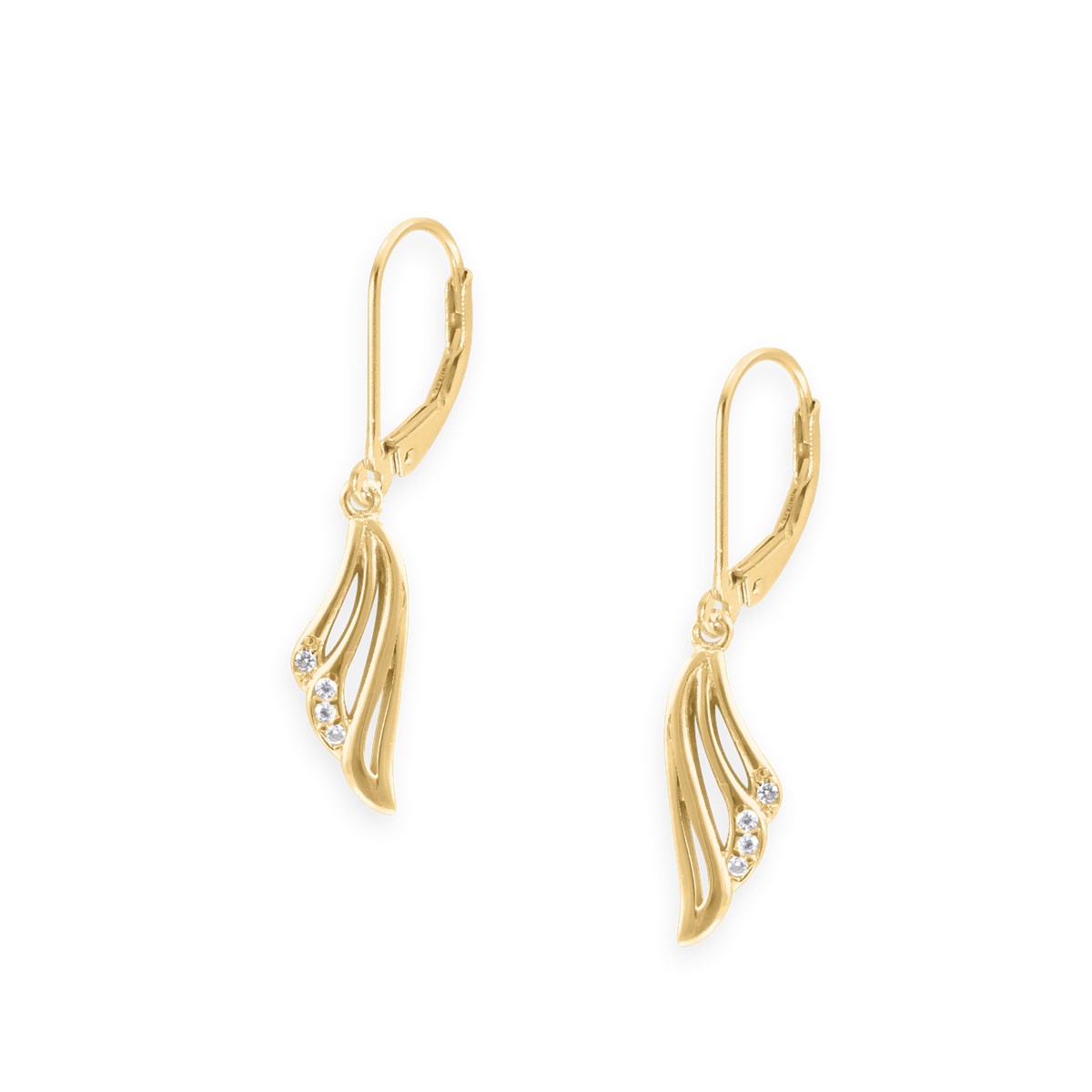 Boucles d'oreilles plaquées or avec oxydes de zirconium