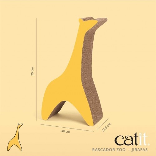 Poste para arranhar girafa de zoológico, amarelo