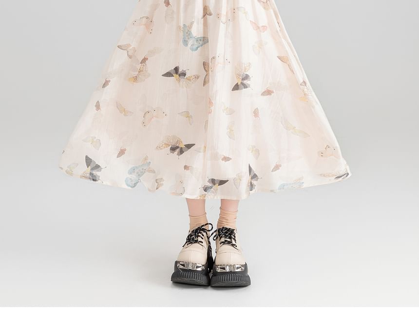Keiko Girl - Mouwloze mini-A-lijnjurk met vlinderprint / maxi-jurk