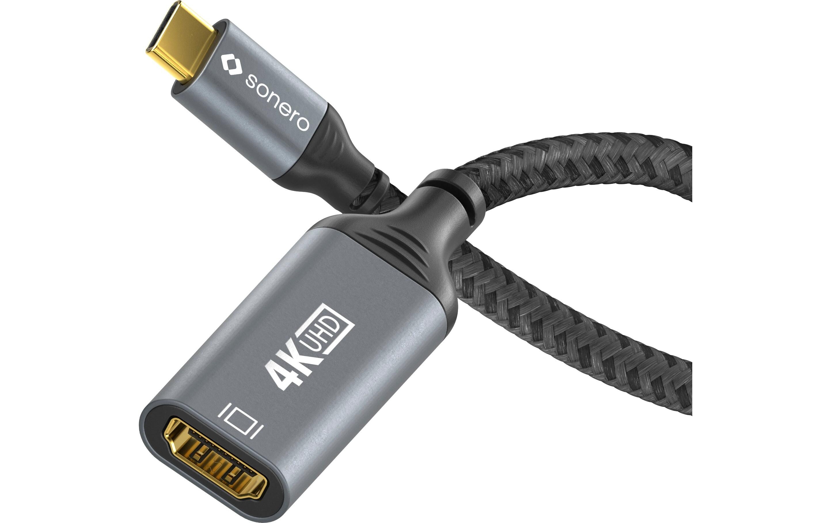 Adapterkabel USB Type-C - HDMIUSB-C auf HDMI Adapter - 4K60, 18 GBps – grau/schwarz - 0.10m