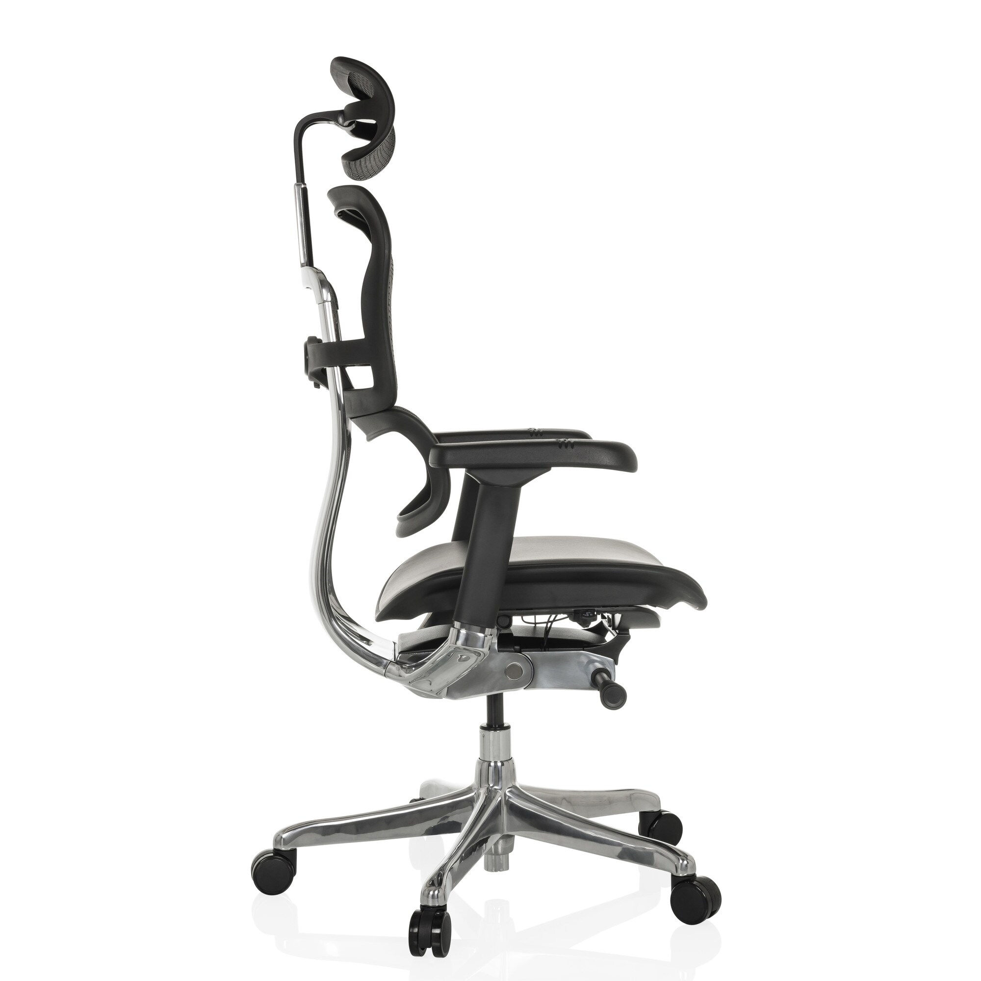 Luxus Chefsessel ERGOHUMAN GEN2 Leder/Netzstoff mit Armlehnen (höhenverstellbar) hjh OFFICE