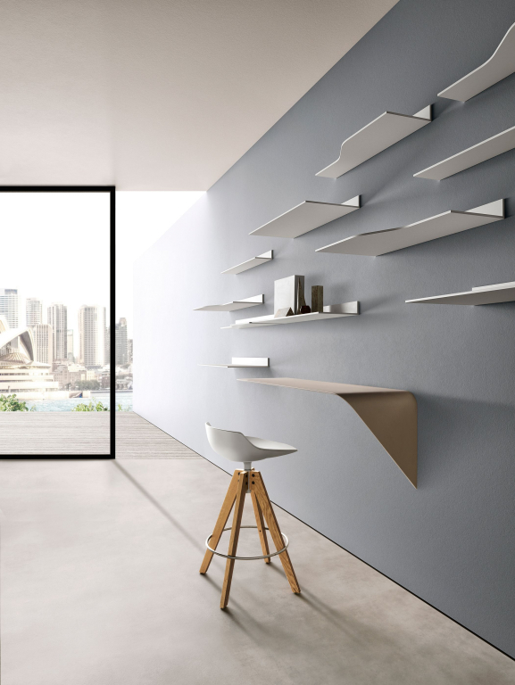 MDF Italia Flow Stool barkruk 78cm met VN naturel eiken onderstel wit