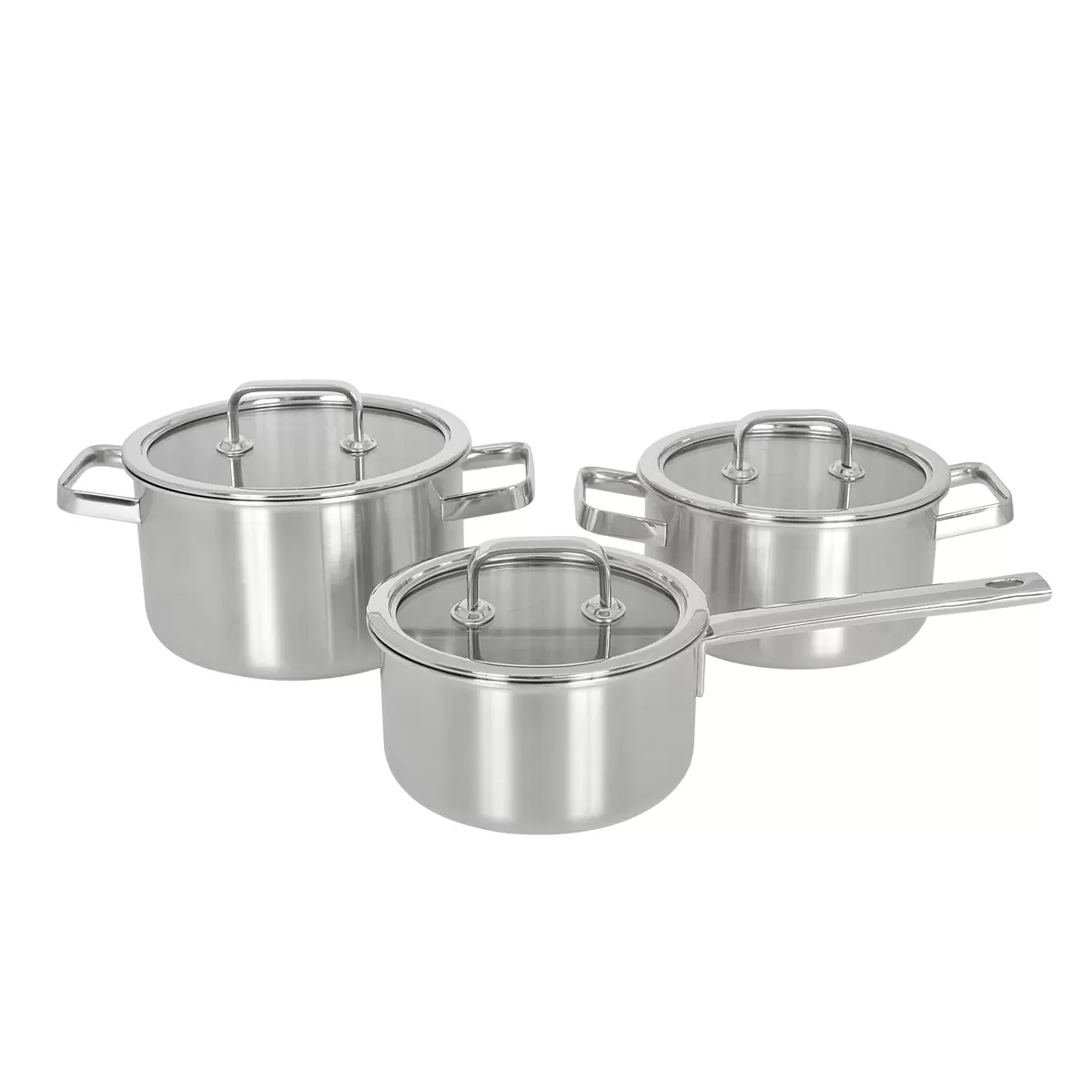Pfannenset 6-teilig Lunasol Sirius Triply Silber