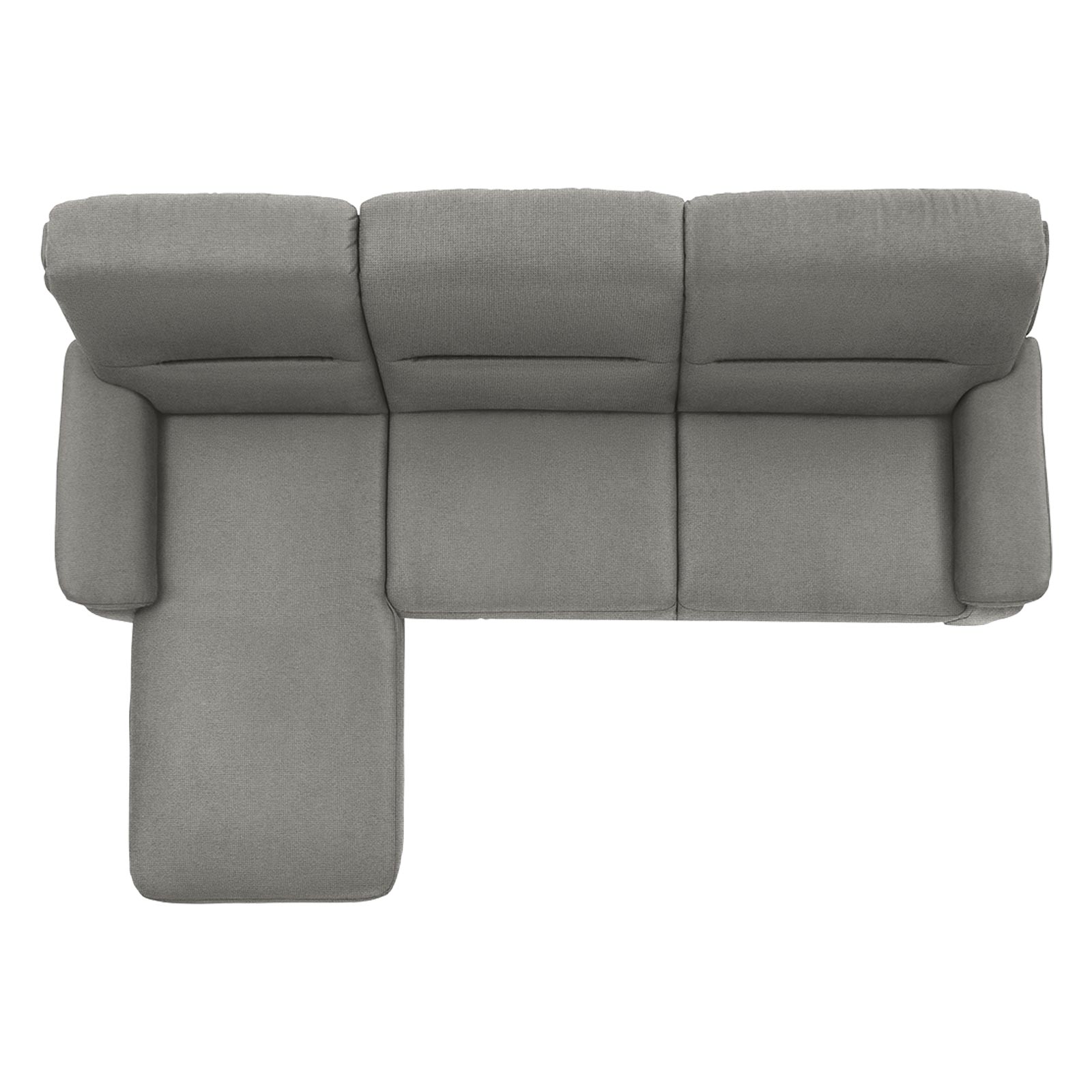 polsterpower Ecksofa - Belle silver - Basismodell - Recamiere links