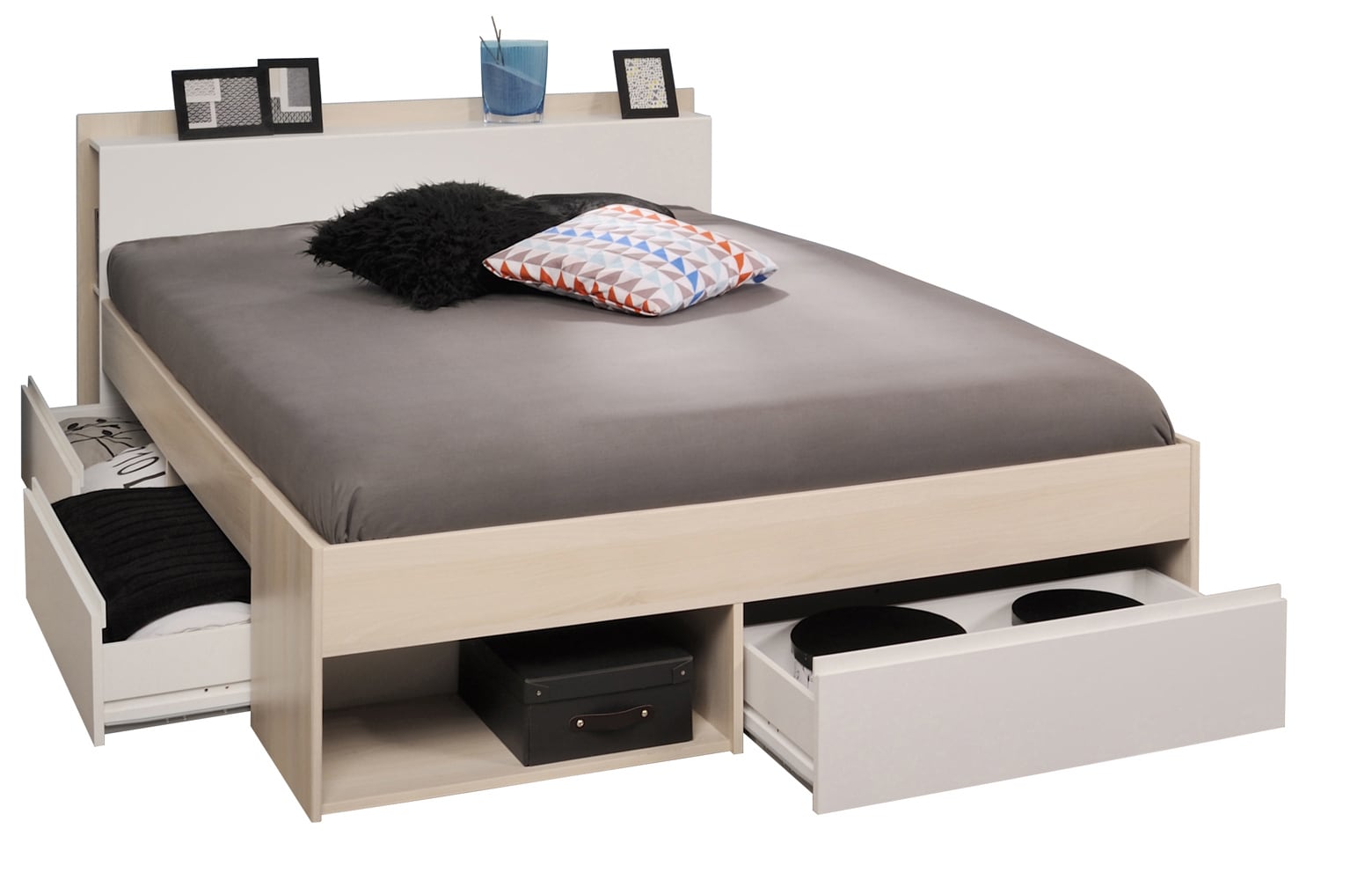 Parisot Stauraumbett MOST 5 beige/weiß 140 x 200 cm