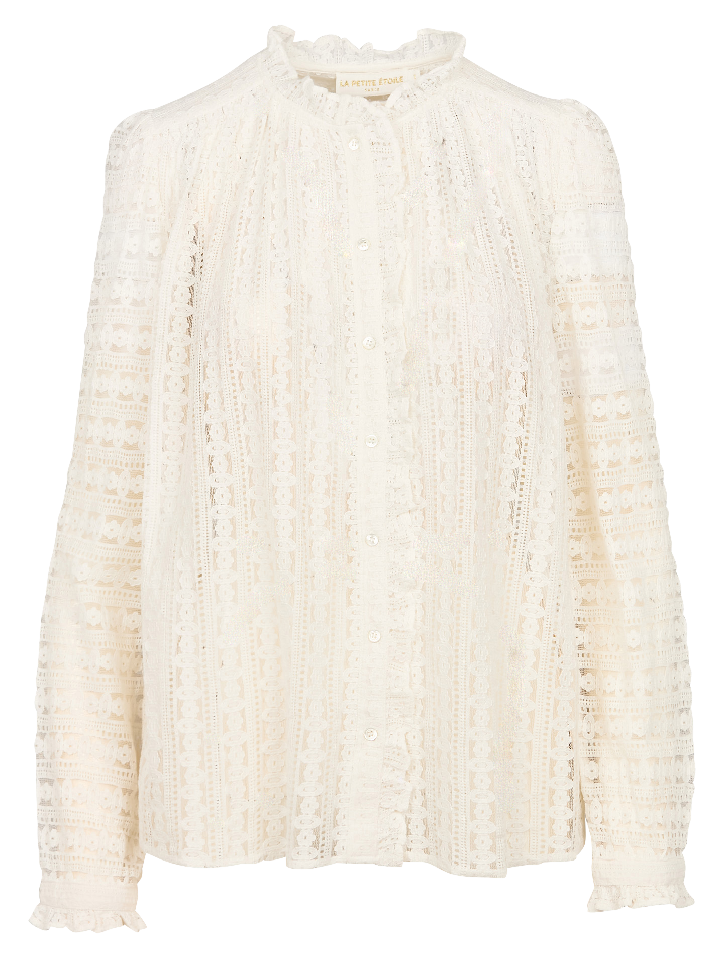 BETSY - Blouse col rond droite en coton mélangé | Beige