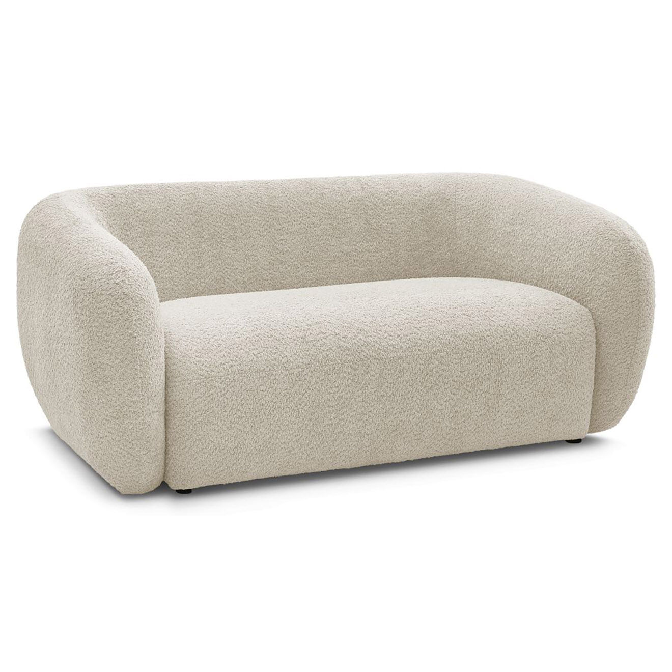 Bobochic Canapé 2 places celine bouclette beige - 160x87x70 cm