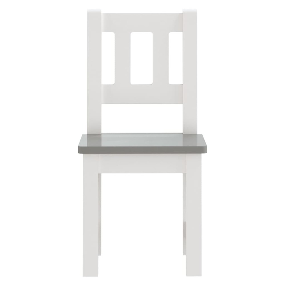 Ensemble de table et chaises enfants 3 pcs blanc et gris mdf