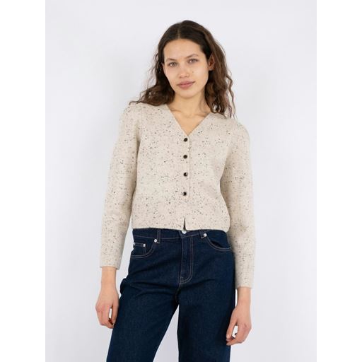 Neo Noir Hunter Multi Knit Cardigan, Beige Melange, 36