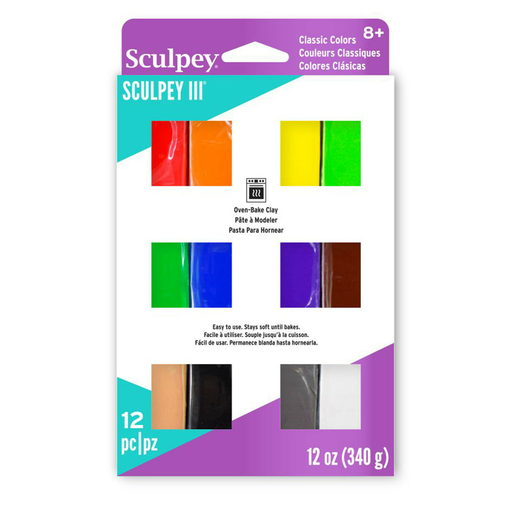 12 pâtes polymères sculpey - classiques