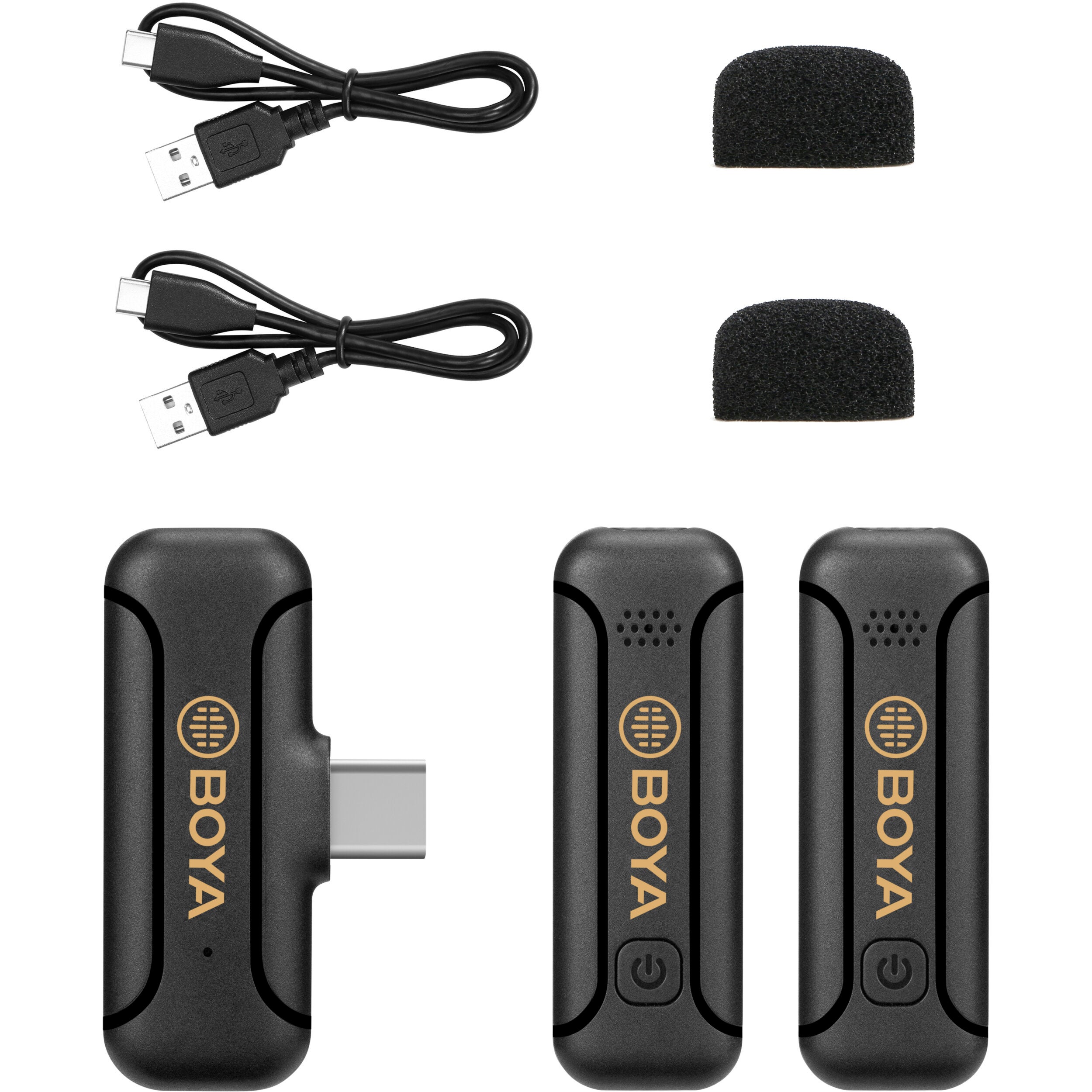 Boya BY-WM3T2-U2 tweekanaals draadloze dasspeldmicrofoon (usb-C)