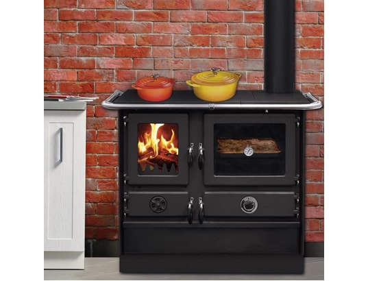 INTERSTOVES - Poêle à bois Cuisinière à bois magnum thermo en fonte | bouilleur - borde...