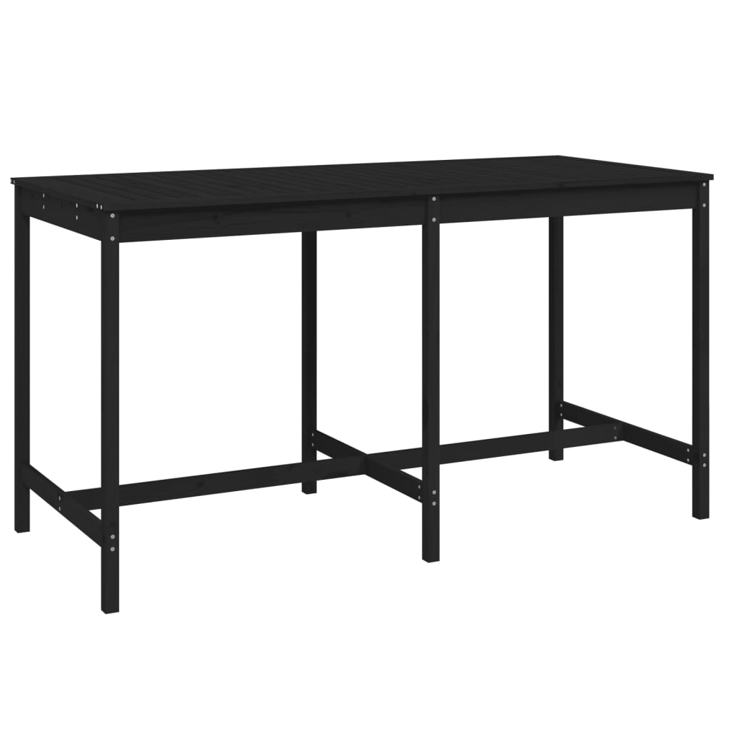 Ensemble de bar de jardin 9 pcs noir bois de pin massif