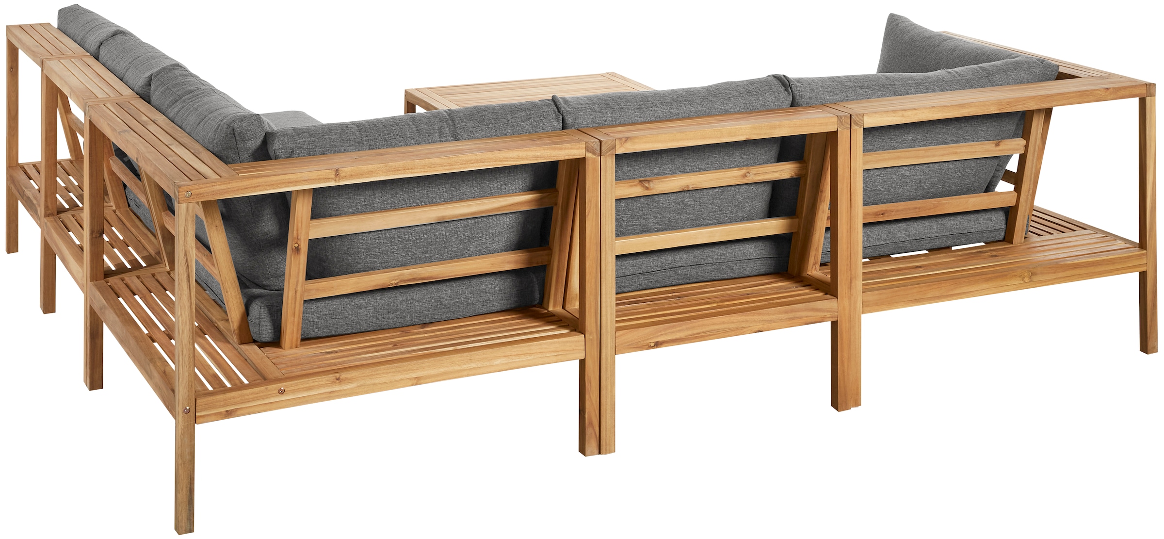 Timbers Gartenlounge-Set »Chesapeake« Set, verschiedene Stellmöglichkeiten, 6 Stk. tlg. Set besteht aus 100% Akazienholz, inkl. Auflagen