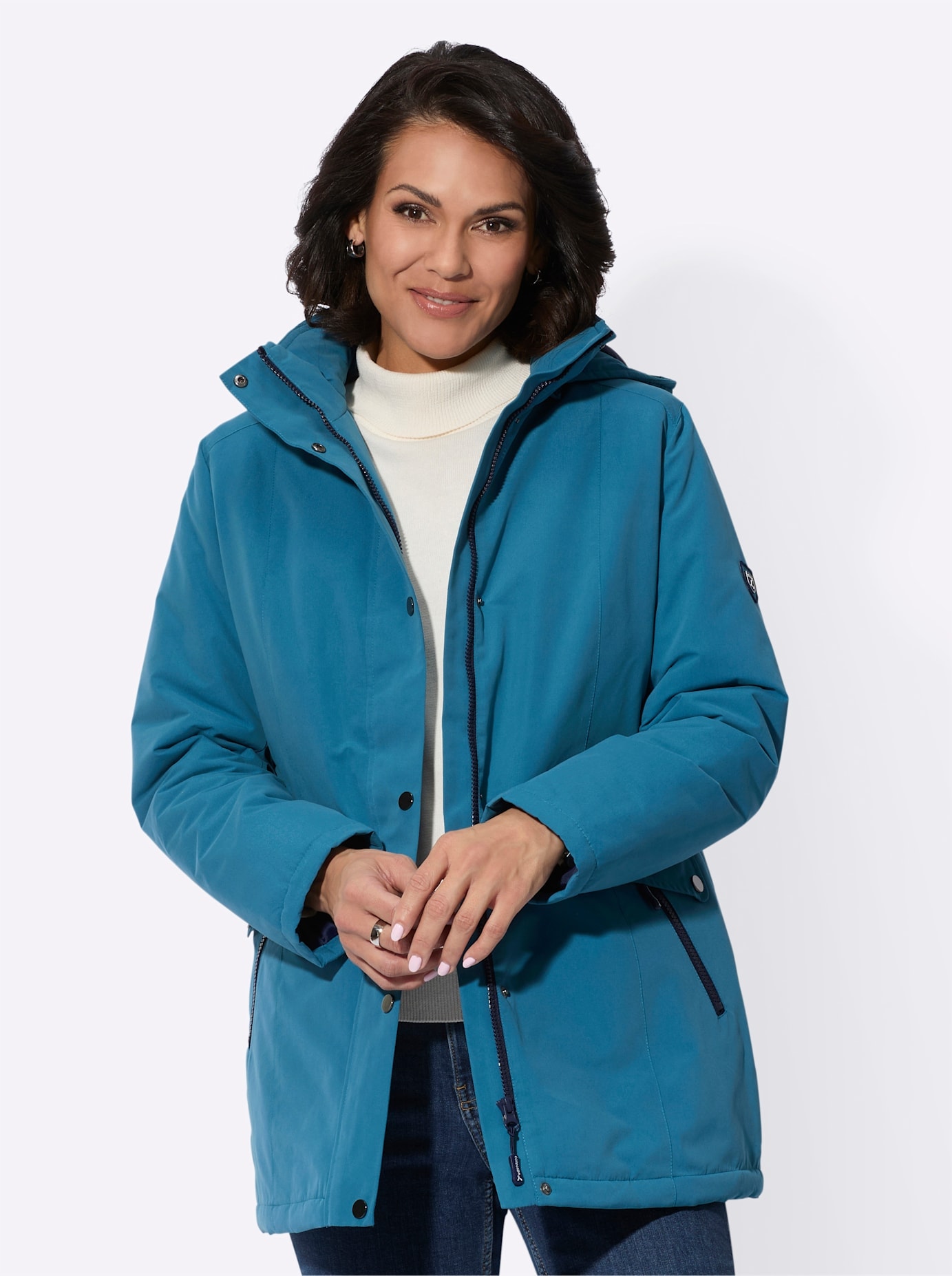 Casual Looks Langjacke mit Kapuze