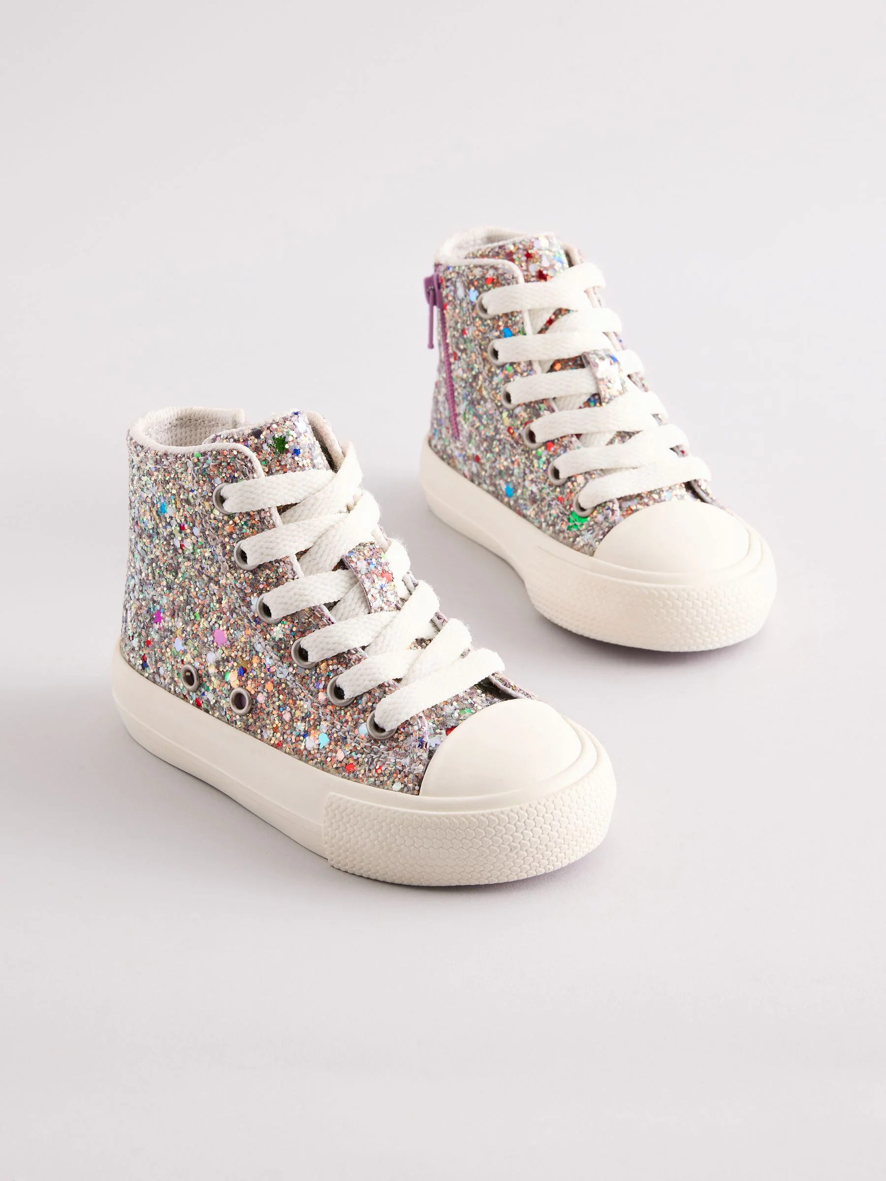 Meerkleurige glitter - Hoge sneakers