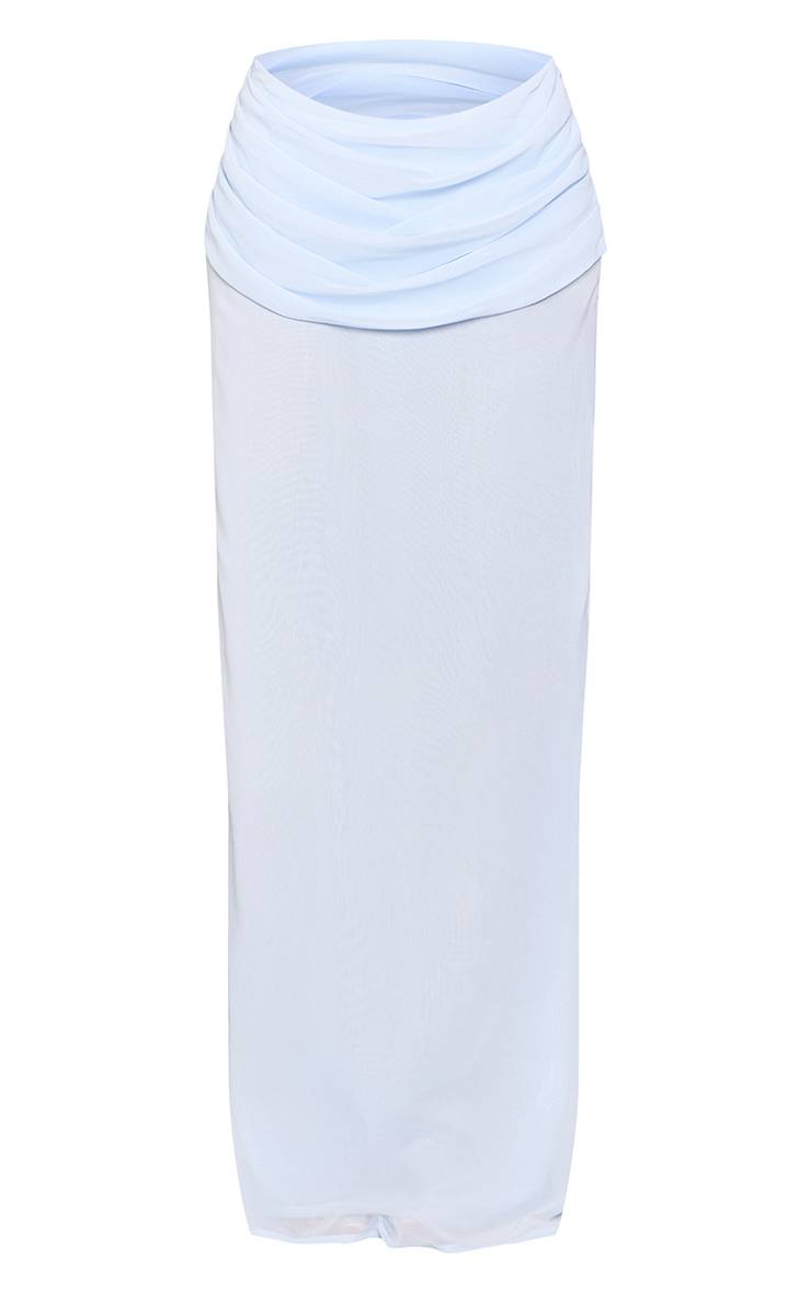 Bleu Layette Jupe Longue Plissée Drapée En Mousseline Co-ord Tall