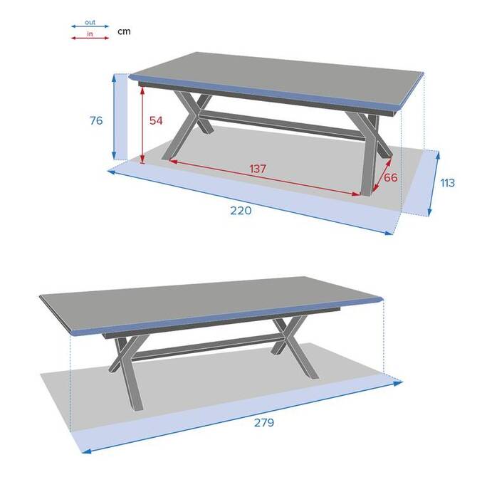 Table de jardin extensible AXIOME Effet bois Honey & Praline