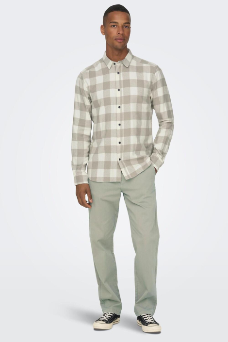 Only & Sons beige heren overhemd