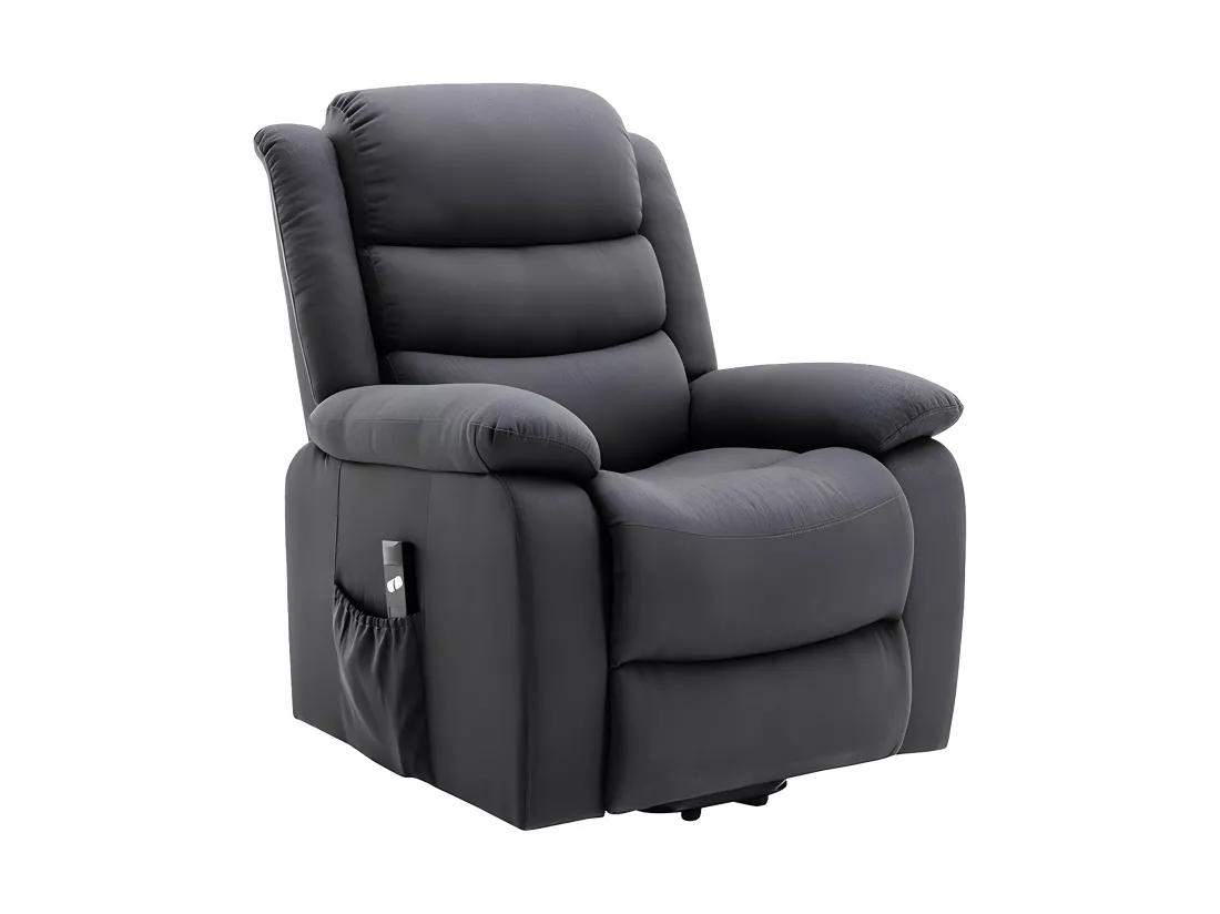 Fauteuil releveur électrique en tissu anthracite NADINE