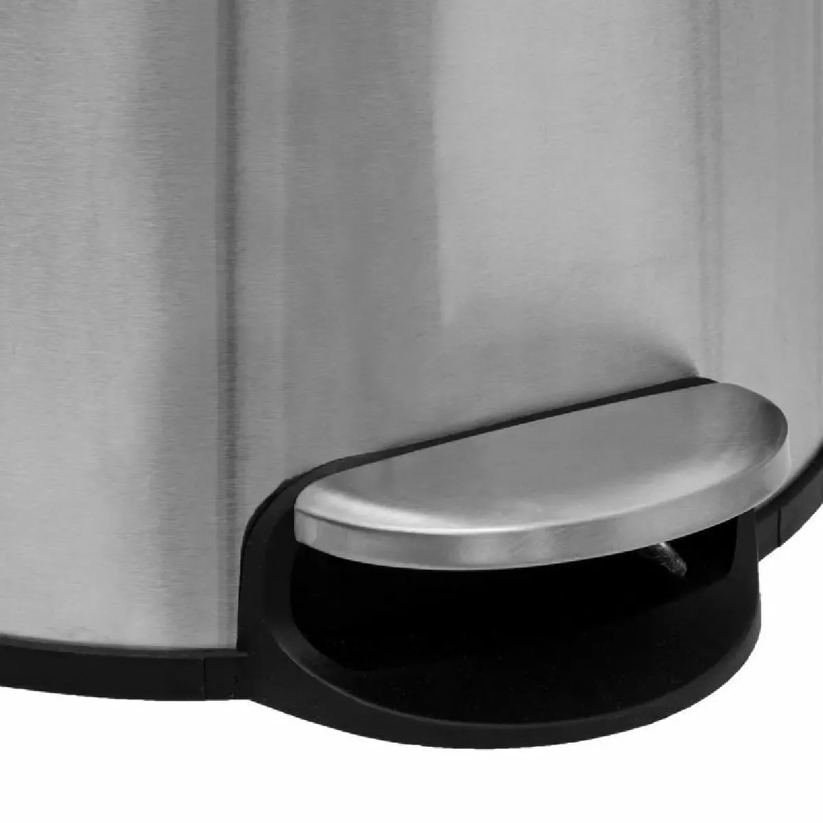 Poubelle Métal & Bambou Natureo 30L - Argent