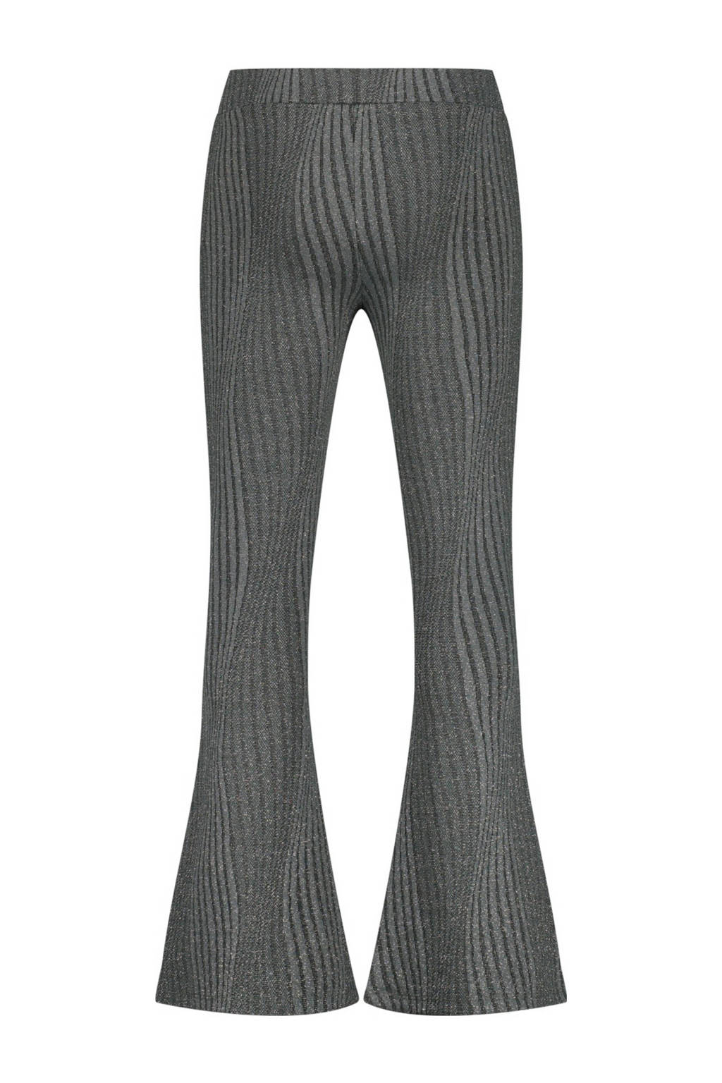 Vingino high waist flared broek Sarie met all over print grijs