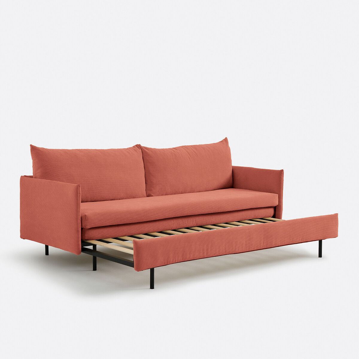 LA REDOUTE INTERIEURS<br>Sofá-cama de veludo cotelê fino, ZOFT