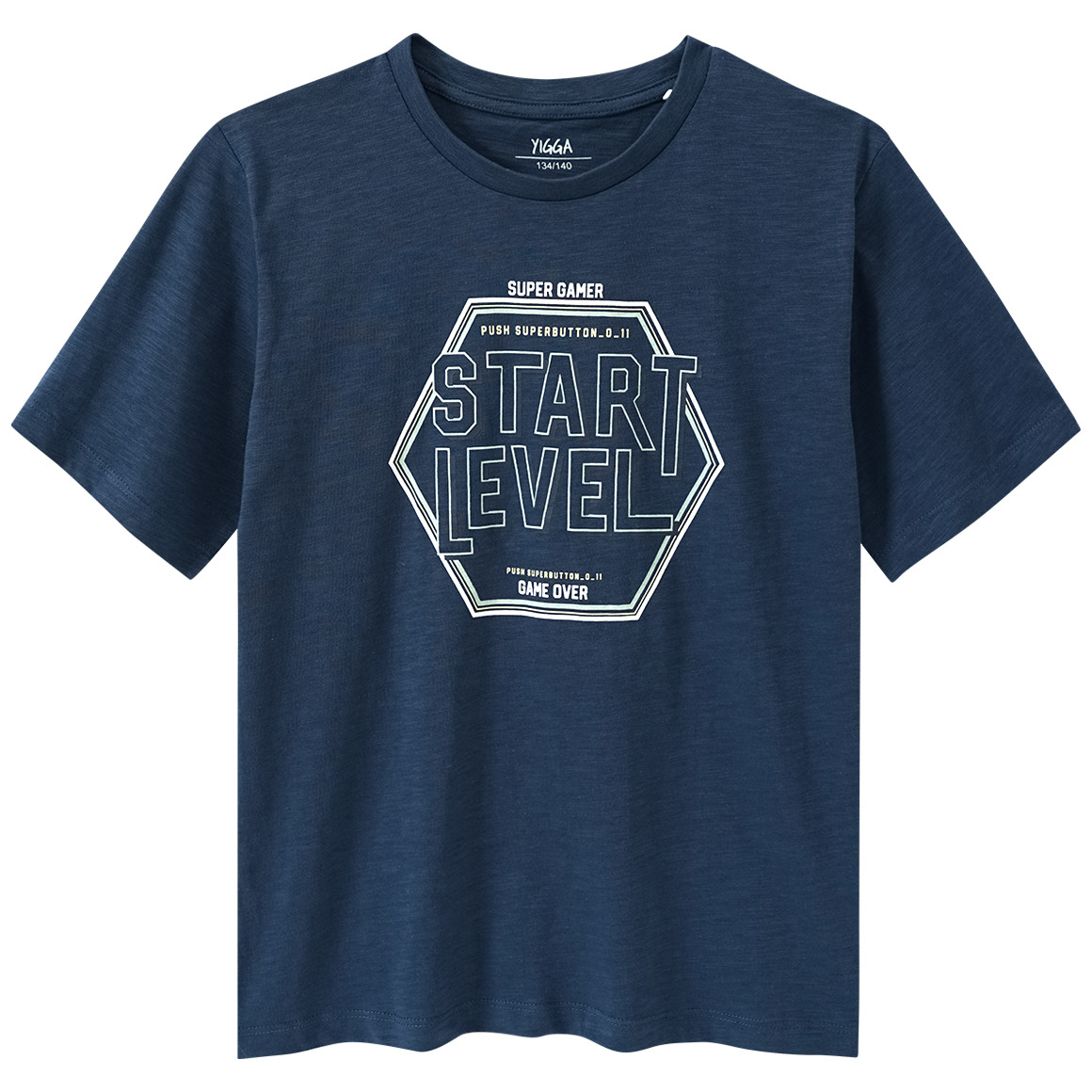 Yigga Jungen T-Shirt mit Gaming-Print dunkelblau