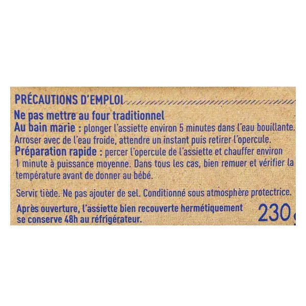 Babybio Repas Soir Assiette Butternut Pomme de Terre Fromage de Brebis +12m Bio 230g