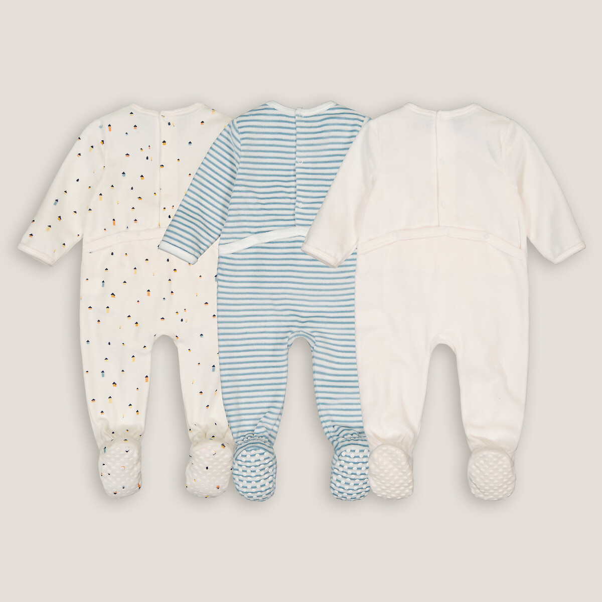 COLEÇÃO LA REDOUTE<br>Conjunto de 3 pijamas de veludo