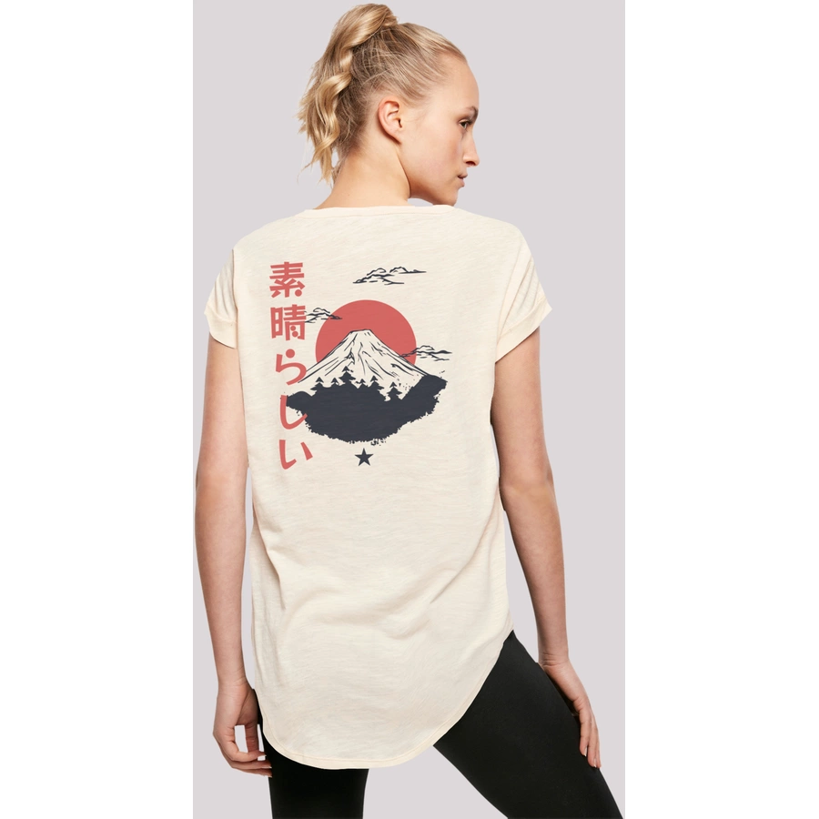 F4NT4STIC Long Cut T-Shirt Mount Fuji Whitesand