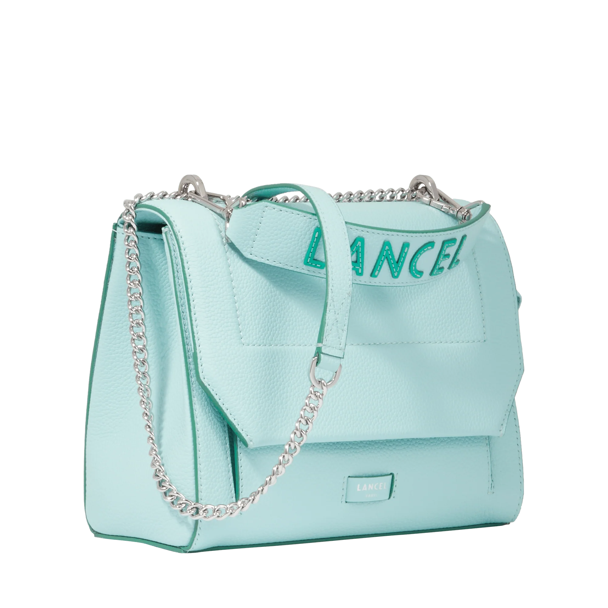 M flap bag Ninon de Lancel-Menthe/Emeraude