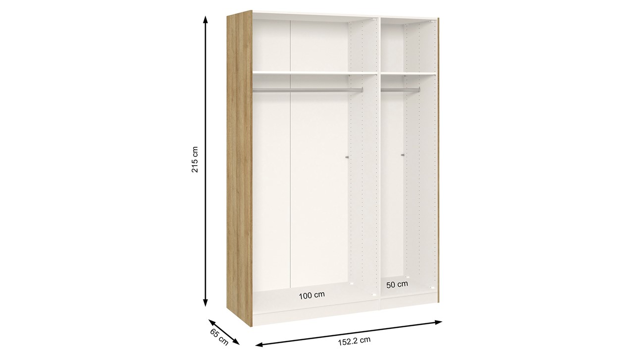 Schuifdeurkast Kixx met glasdeuren eiken/zwart