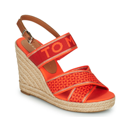 Tommy Hilfiger - Tommy Webbing High Wedge Sandal Naranja