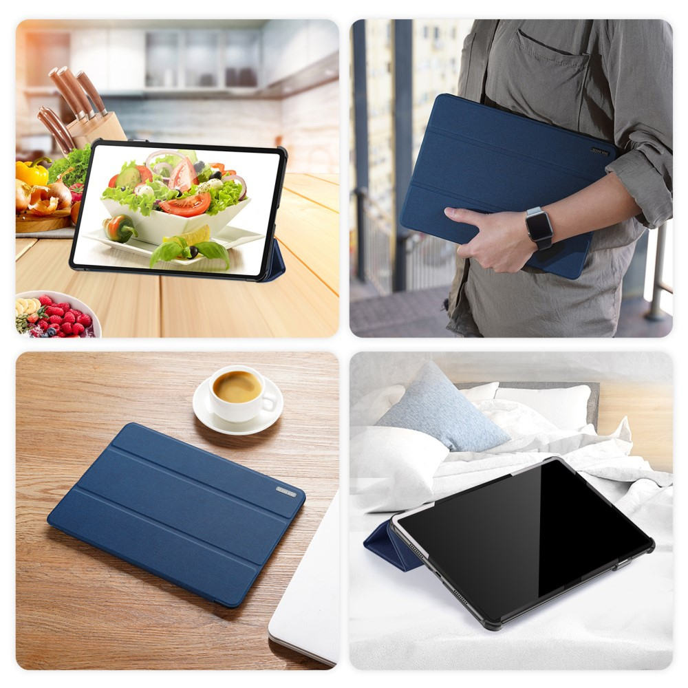 Samsung Galaxy Tab S9 Ultra Tasche Smart Cover Hülle Stoff Design mit S-Pen Halterung - Blau
