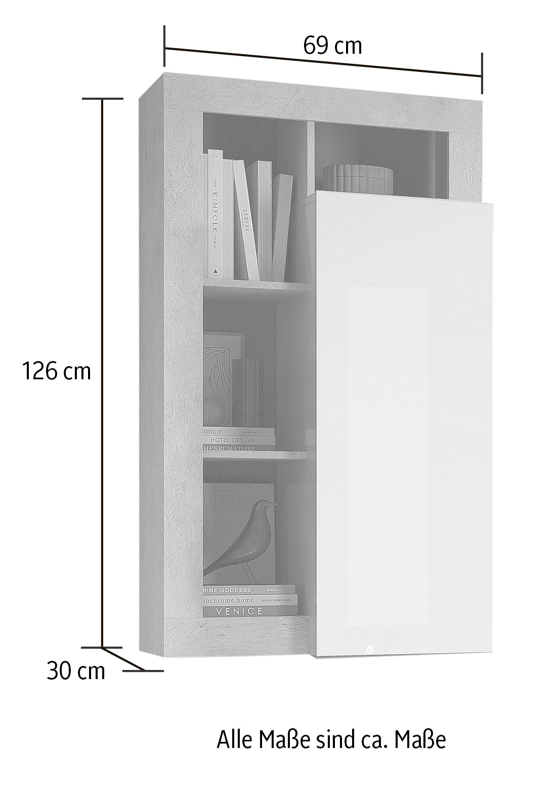 INOSIGN Hängevitrine »Hamburg, Breite 69 cm« Höhe 126 cm
