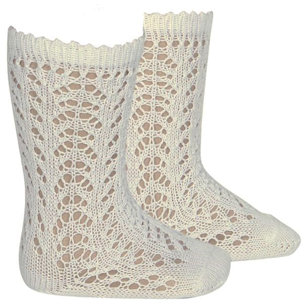 Knæstrømper Hulmønster Cava - Cóndor → Luksusbaby.dk