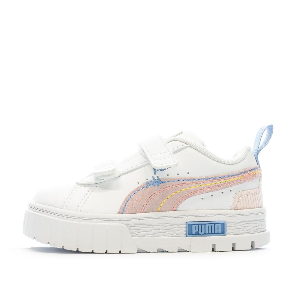 Puma Baskets Blanc/Rose/Bleu Fille Puma Mayze Sweater