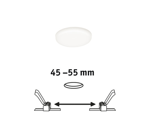 LED inbouwpaneel IP44 4,5 W 400 lm 4000 K Ø 7,5 cm Inbouw Ø 4,5-5,5 cm VariFit Veluna satijn 230V