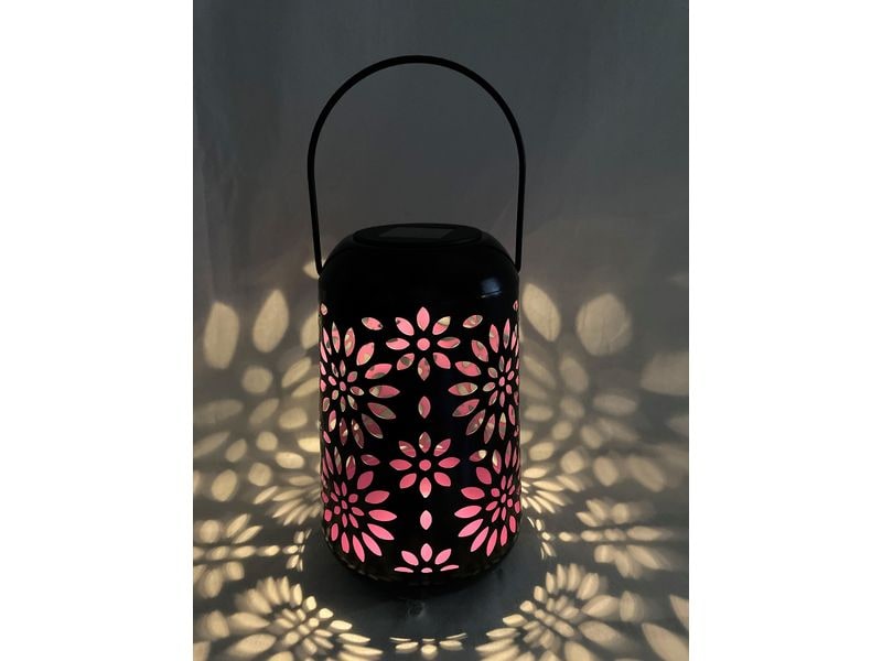 Dameco Laterne 3er Assortierung Pink LED Solar Laterne